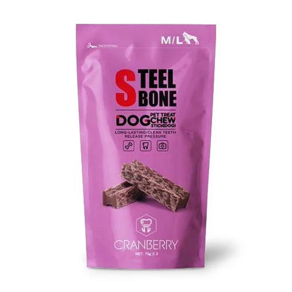 I Love My Pets Steel Bone Cranberry Large 2pk