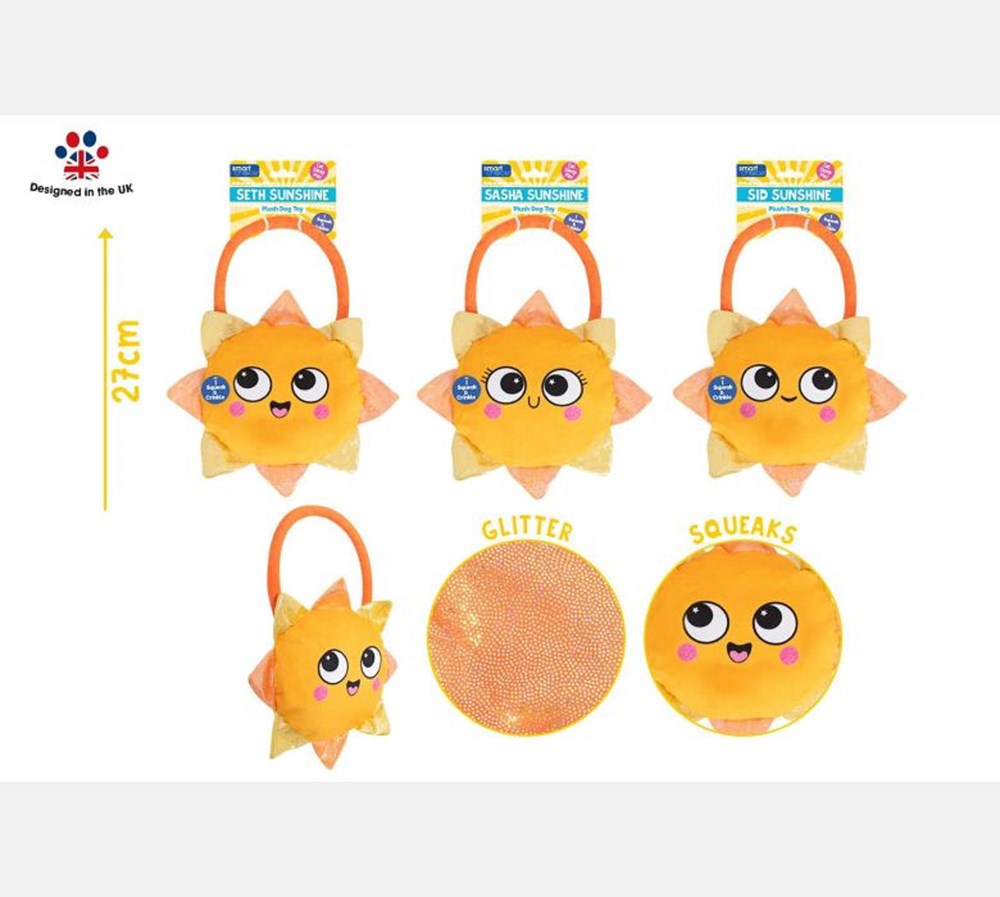 Summer Squeaky Sun Plush/rope Dog Toy
