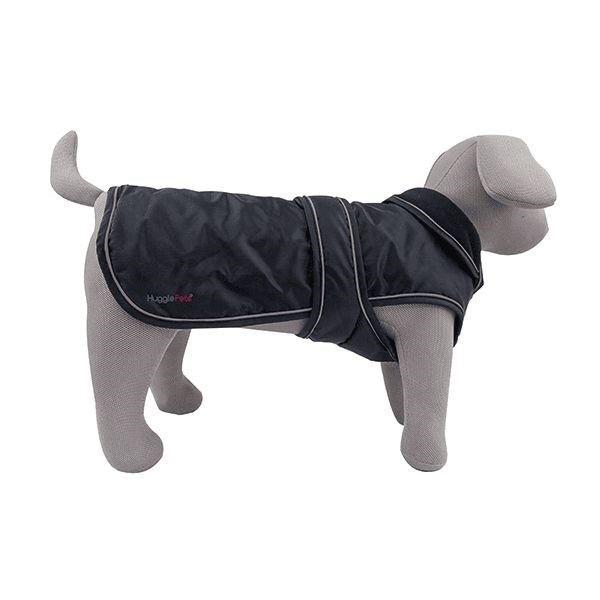 HugglePets Arctic Armour Dog Coat Black X Small 30cm