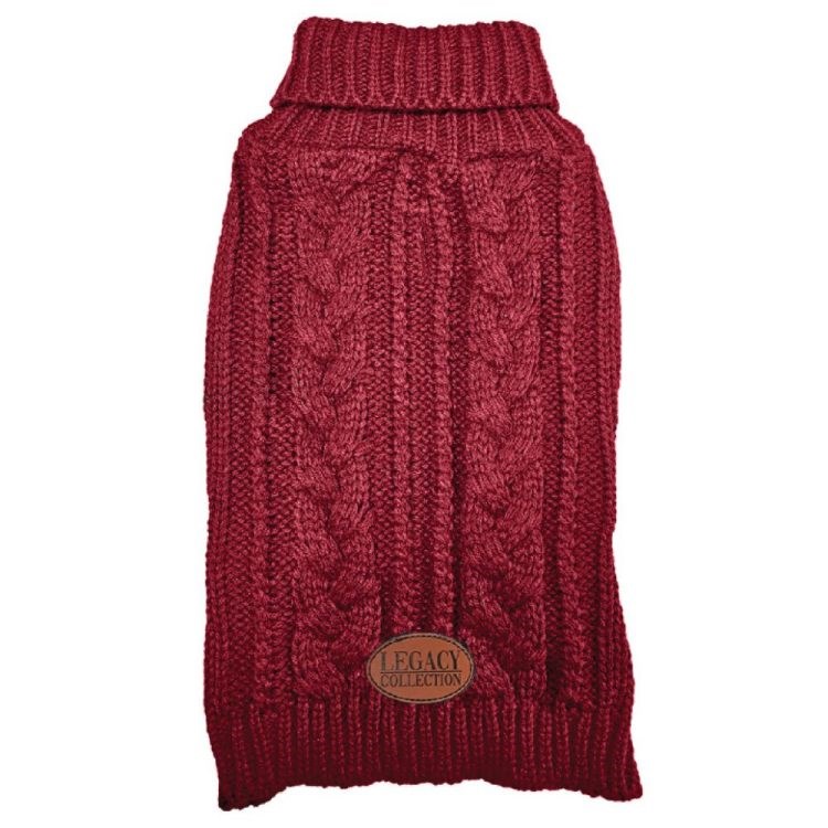 HugglePets X Small Legacy Cable Knit Jumper Mulberry 30cm