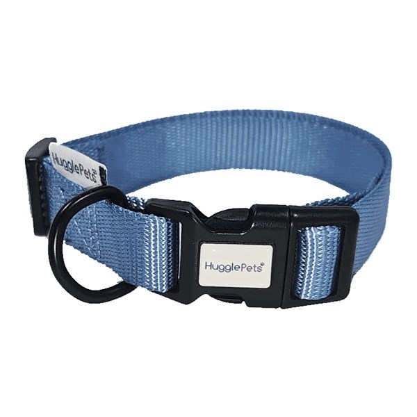HugglePets Adjustable Snappy Dog Collar Blue Small 20-30cm