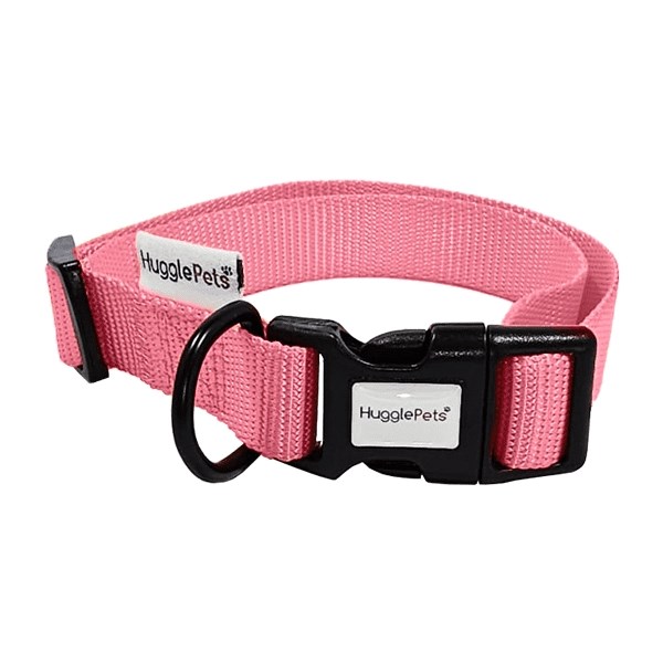HugglePets Adjustable Snappy Dog Collar Pink Small 20-30cm