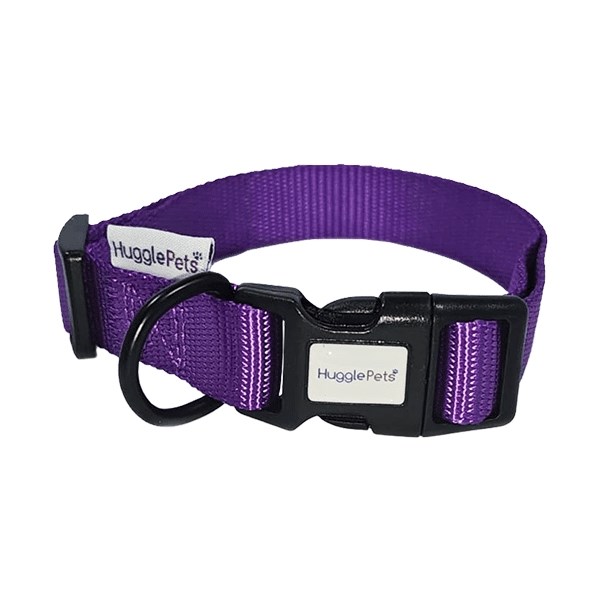 HugglePets Adjustable Snappy Dog Collar Purple Small 20-30cm