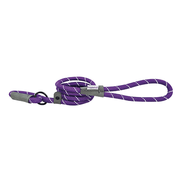 HugglePets Reflective Rope Slip Lead Purple 100 x 0.8cm