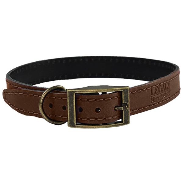 HugglePets Legacy Leather Dog Collar Tan X Small