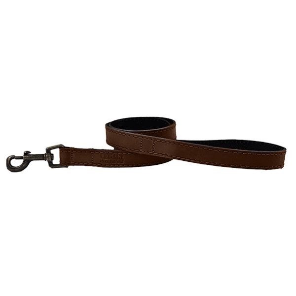 HugglePets Legacy Leather Dog Lead Tan 100 x 1.9cm