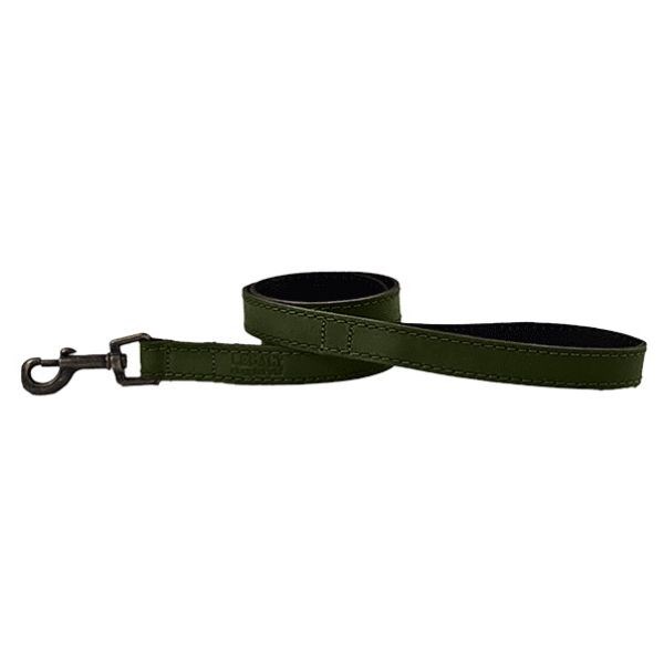 HugglePets Legacy Leather Dog Lead Khaki 100 x 1.9cm