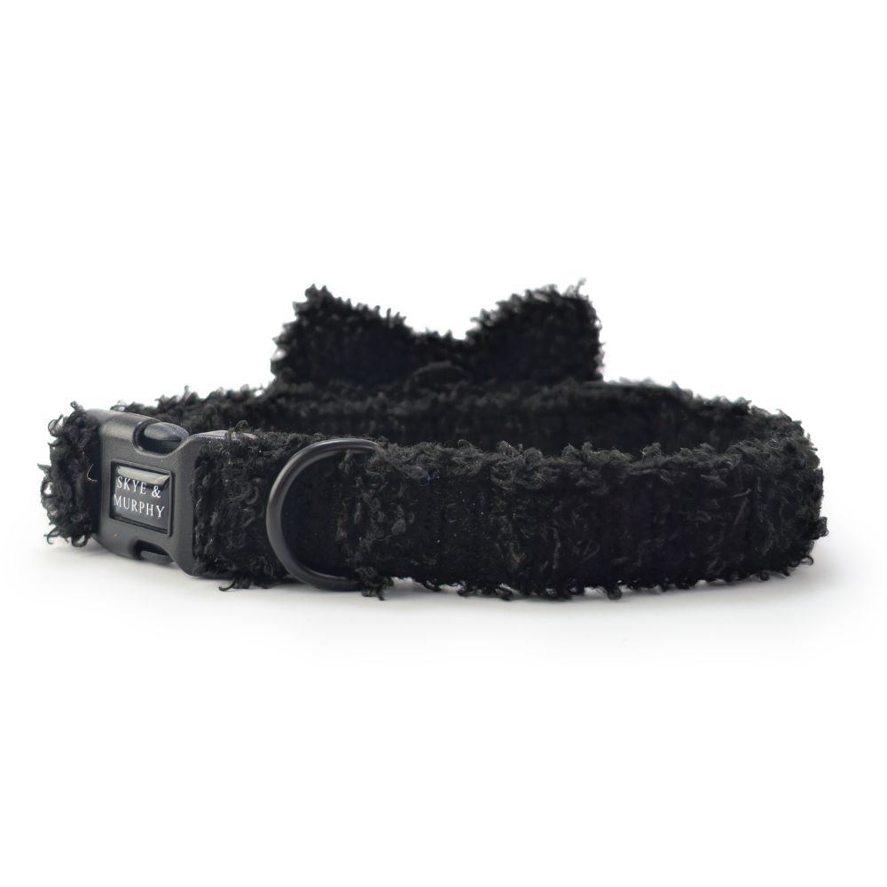 Skye & Murphy Teddy Dog Collar & Bow Tie Noir Small