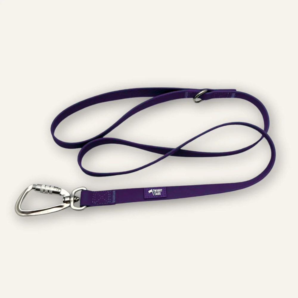 Twiggy Tags Tidal Waterproof Dog Lead Amethyst