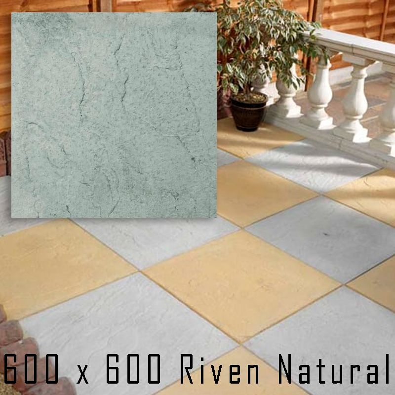 Riven Slab - Natural Grey 600x600