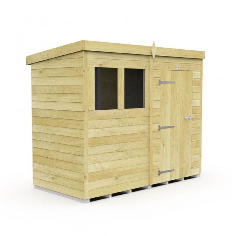 4x4 Pent Shed - Single Door with Right Hand Side Window