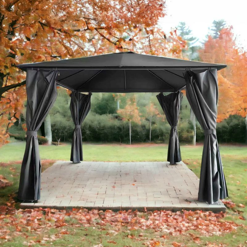 Titan 3mx3m Galvanised Steel Gazebo Grey Titan 3mx3m Galvanised Steel Gazebo Grey