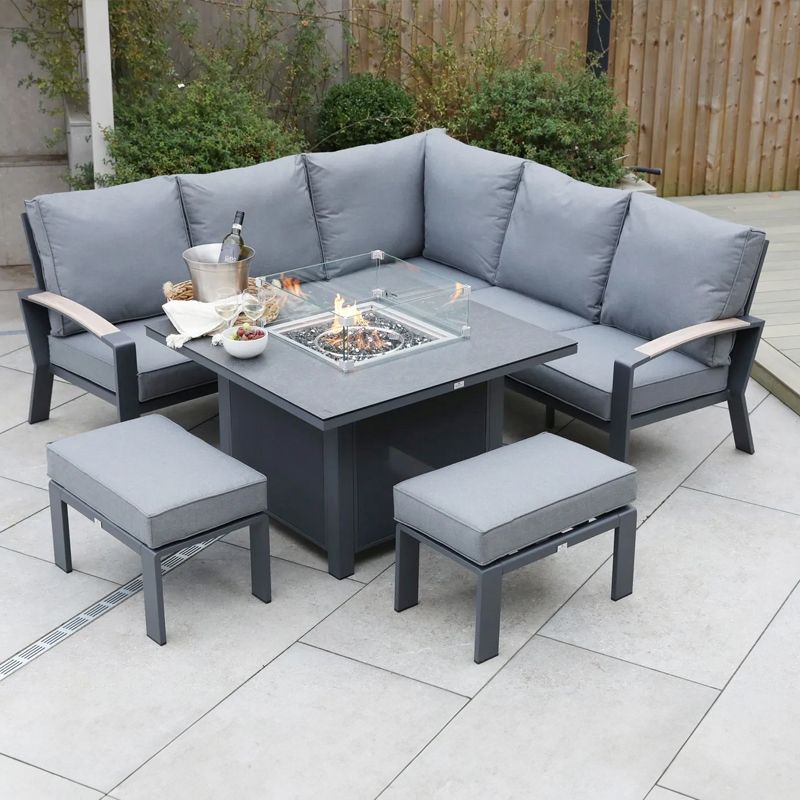Atlanta Mini Modular Set with Square Firepit Table