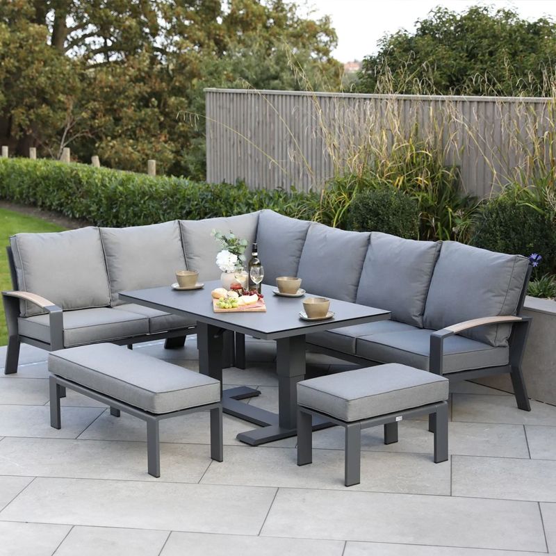 Atlanta Corner Modular Set with Rectangular Adjustable Table