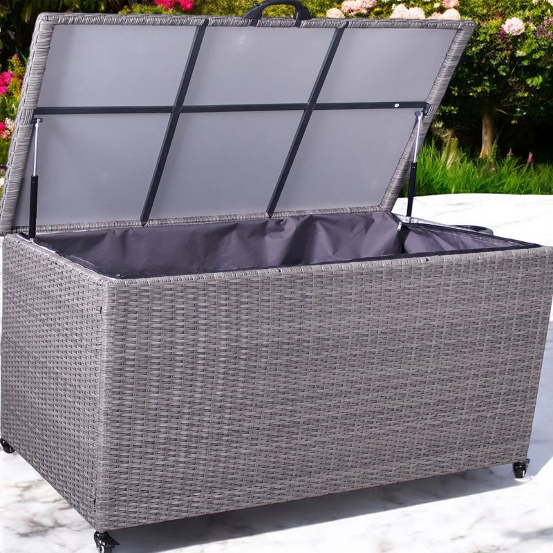 Charcoal Weave 826L Cushion Storage Box (Gas Lift)
