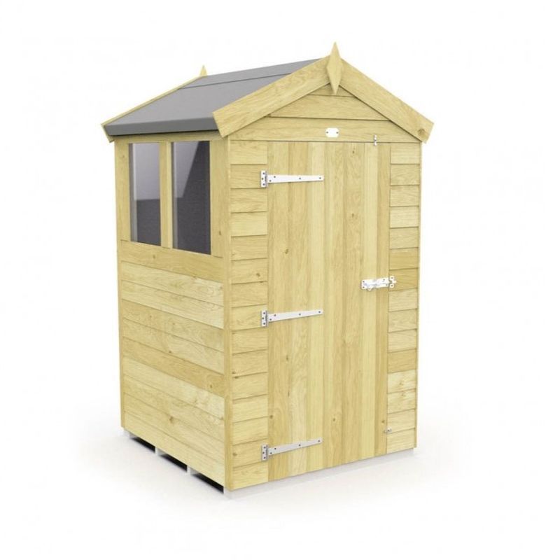 4x4 Apex Shed - Single Door with Right Hand Side Window