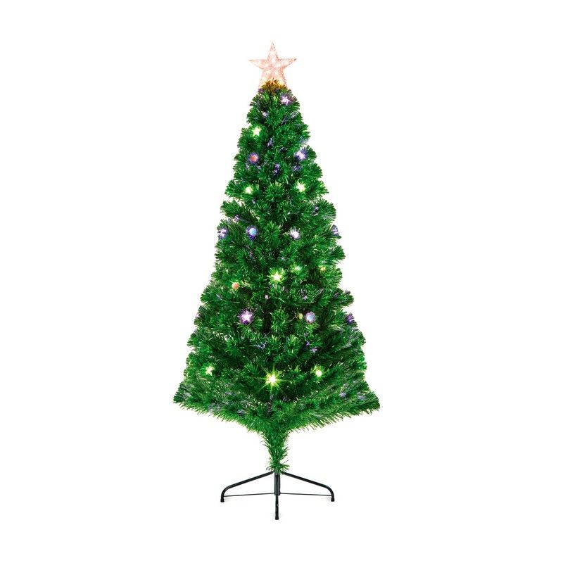 1.8m Colour Changing Fibre Optic Tree Ball and Star
