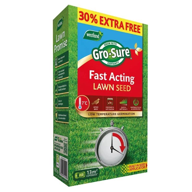 Gro-sure Fast Acting Lawn Seed + 30% Extra Free Box 13sq.m
