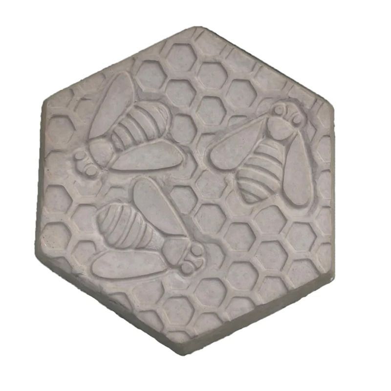 Hexagon Bee Stepping Stone - Grey