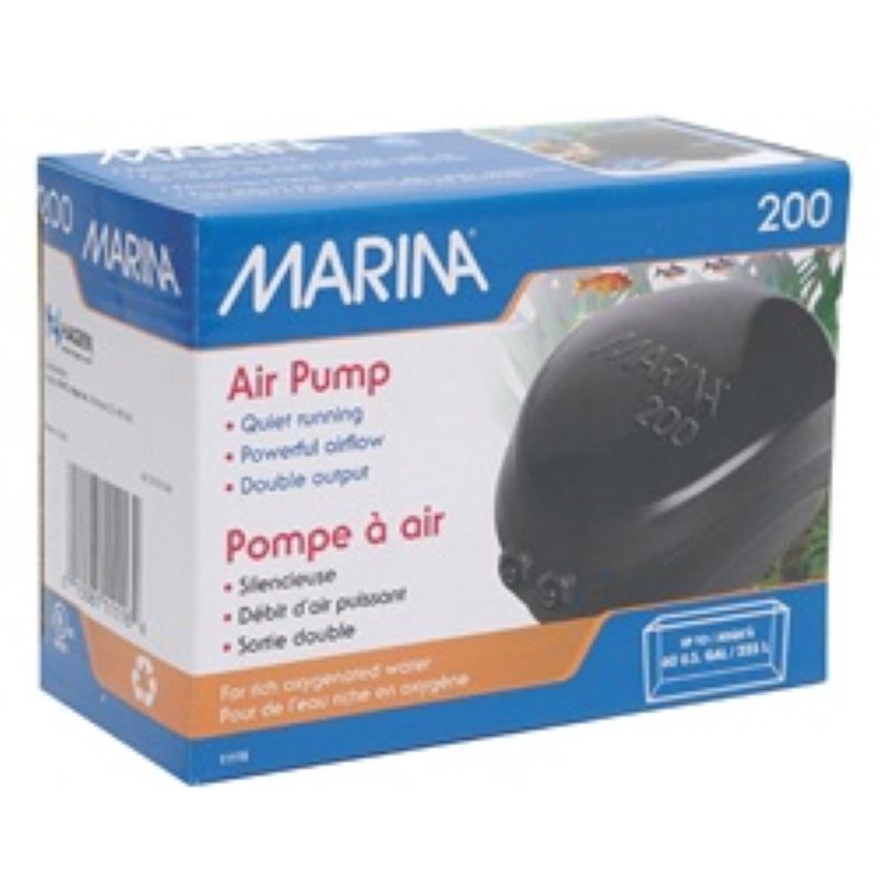 Marina 200 Air Pump (dbl outlet) (aquariums up to 225L) for