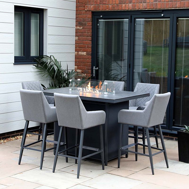 Mirfield 6 Seat Bar Firepit Set Hollybush