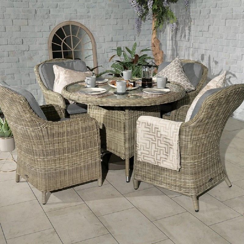 WENTWORTH 4 Seater Round Imperial Dining Set