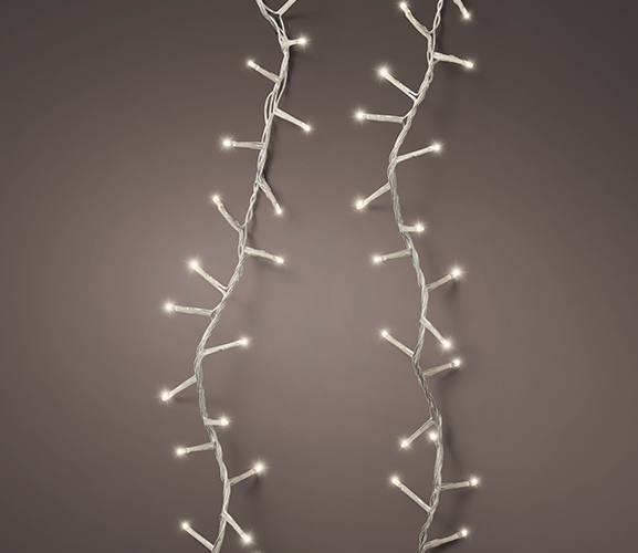500 Warm White LED Compact Lights with Clear Cable