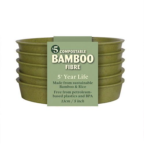 5" Sage Green Bamboo Saucer - 5 Pack