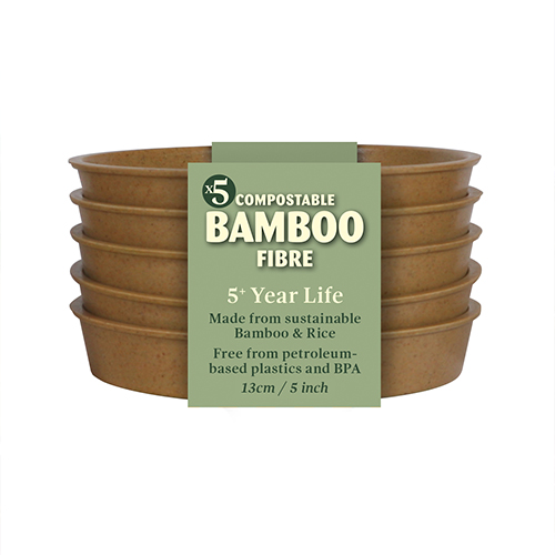 5" Terracotta Bamboo Saucer - 5 Pack