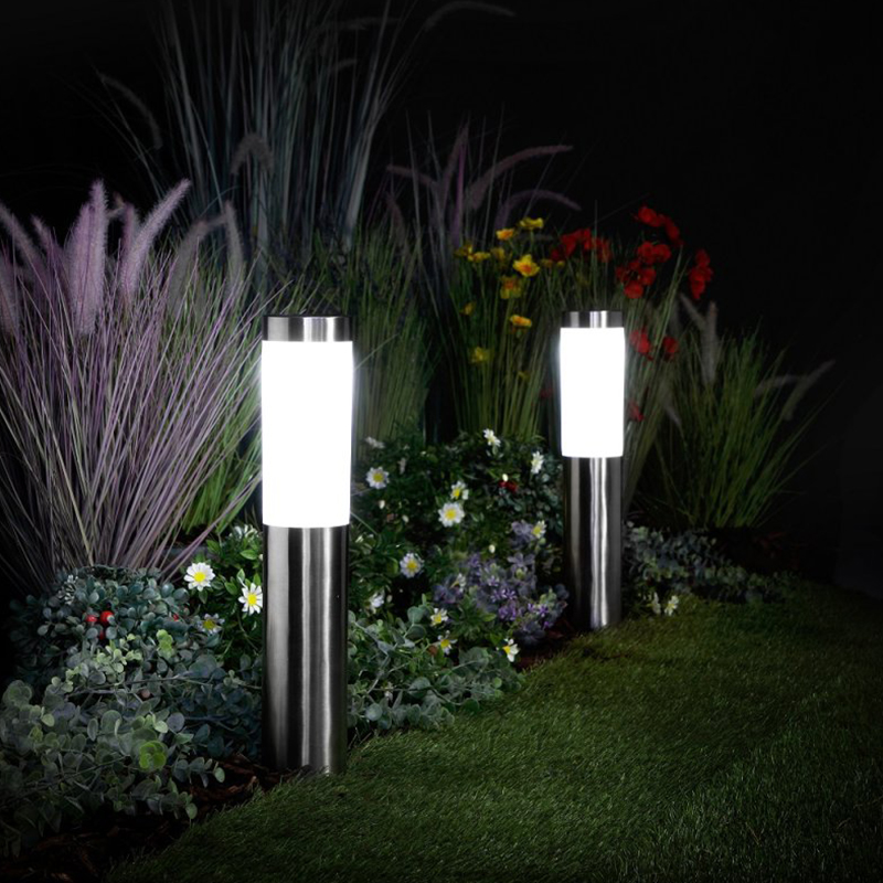 Maxi Frosted Stainless Bollard Lights -Set of 2
