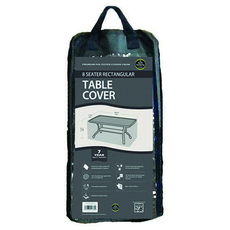 8 Seater Rectangular Table Cover Black