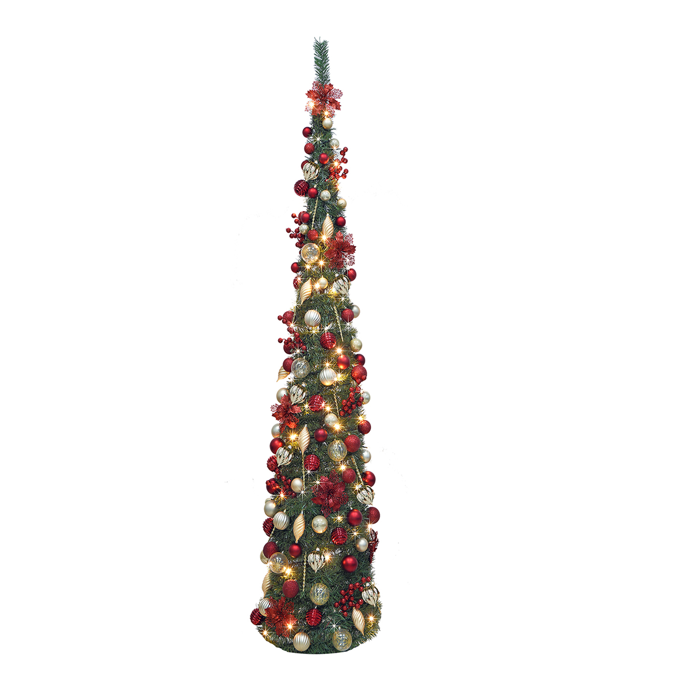 PreLit PopUp Deco Tree Red/Gold
