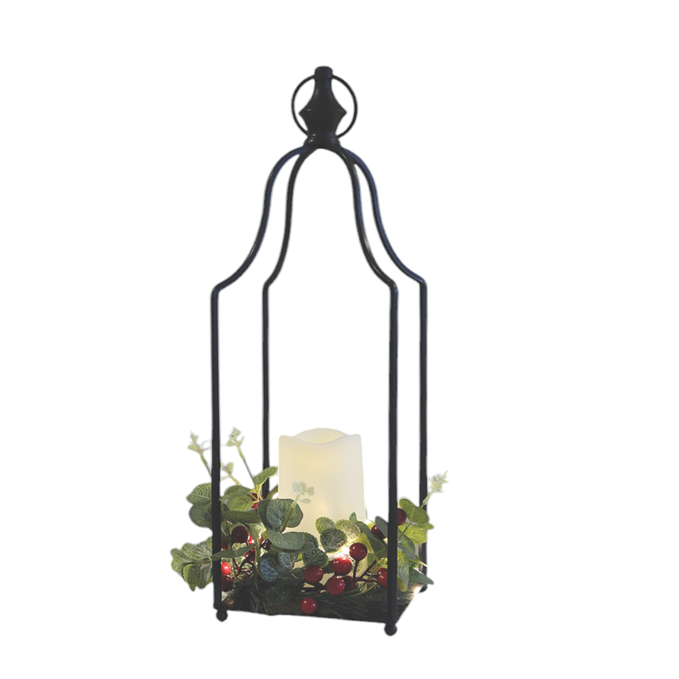 LED Lantern Black 15x47cm