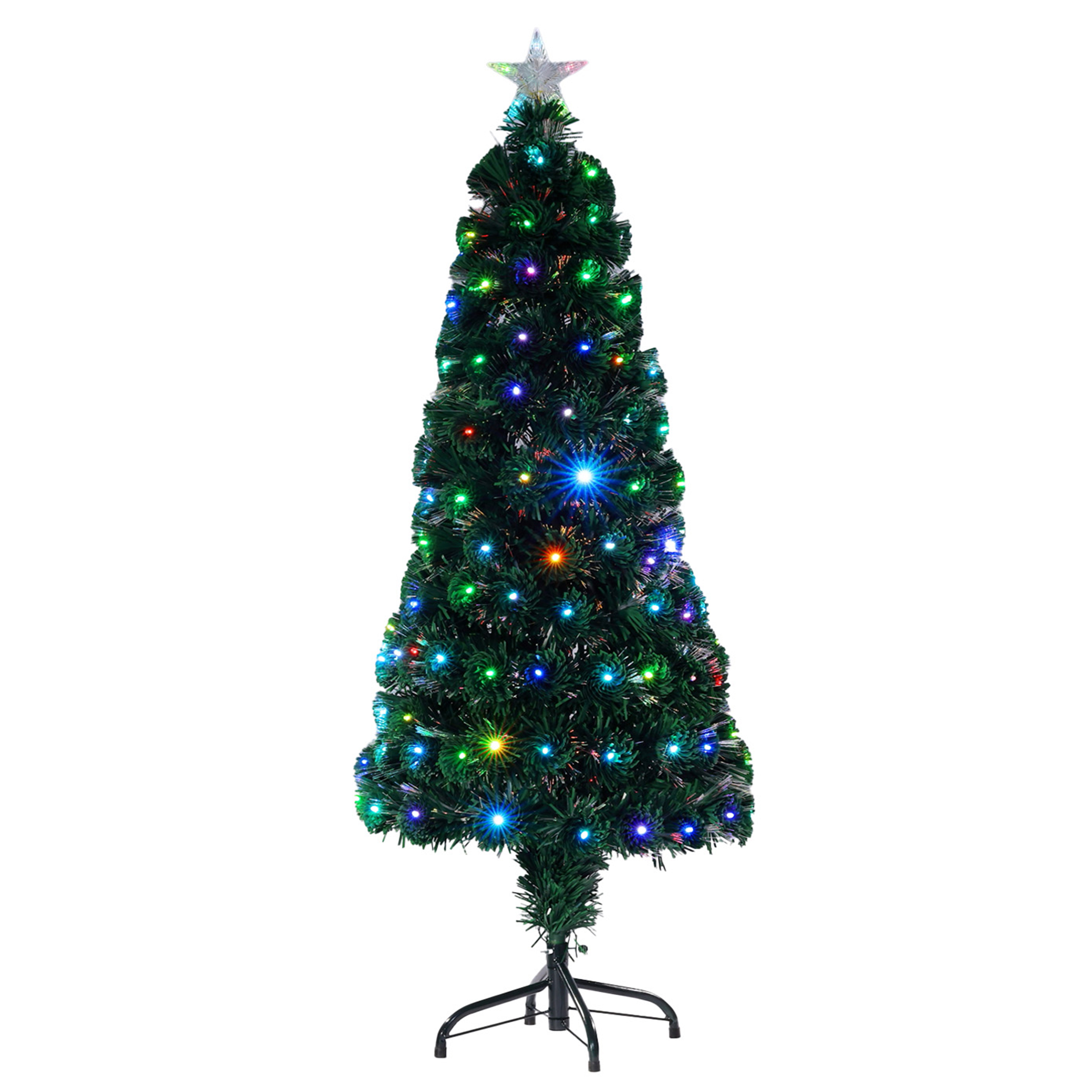 Nebula Green Tree With Multi Coloured LED Strands 90cm