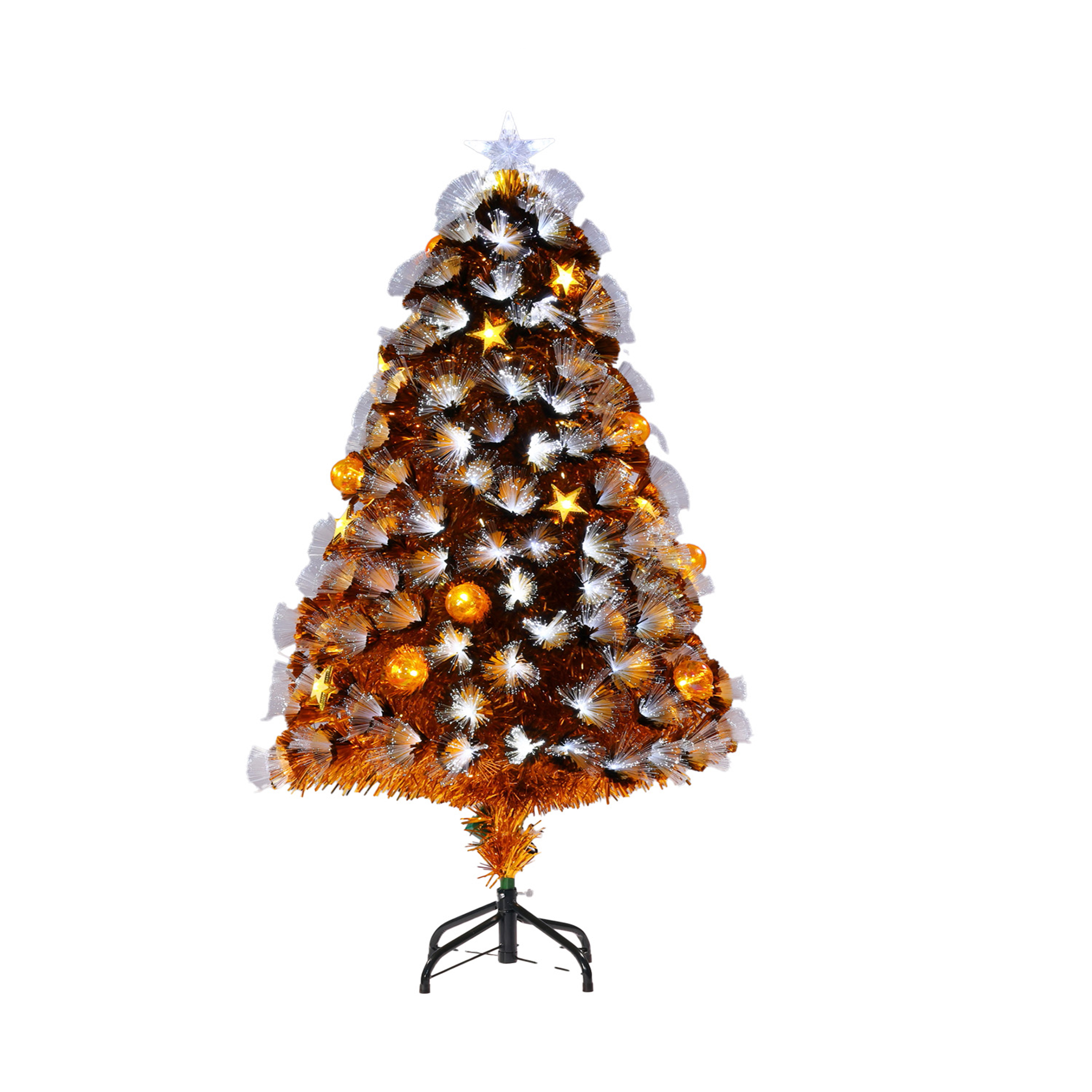 Copper Starburst Tree with White Stars 90cm