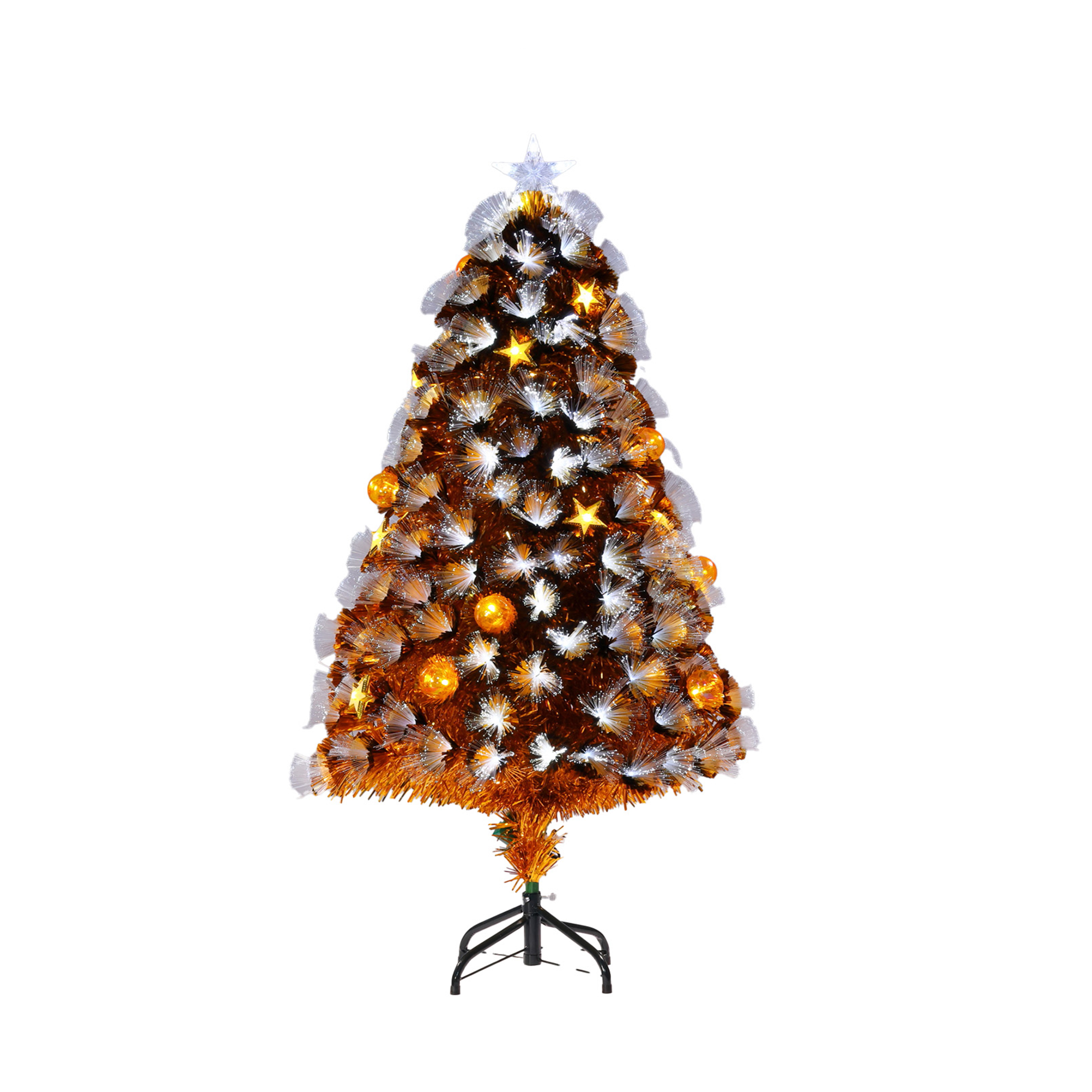 Copper Starburst Tree with White Stars 1.2m