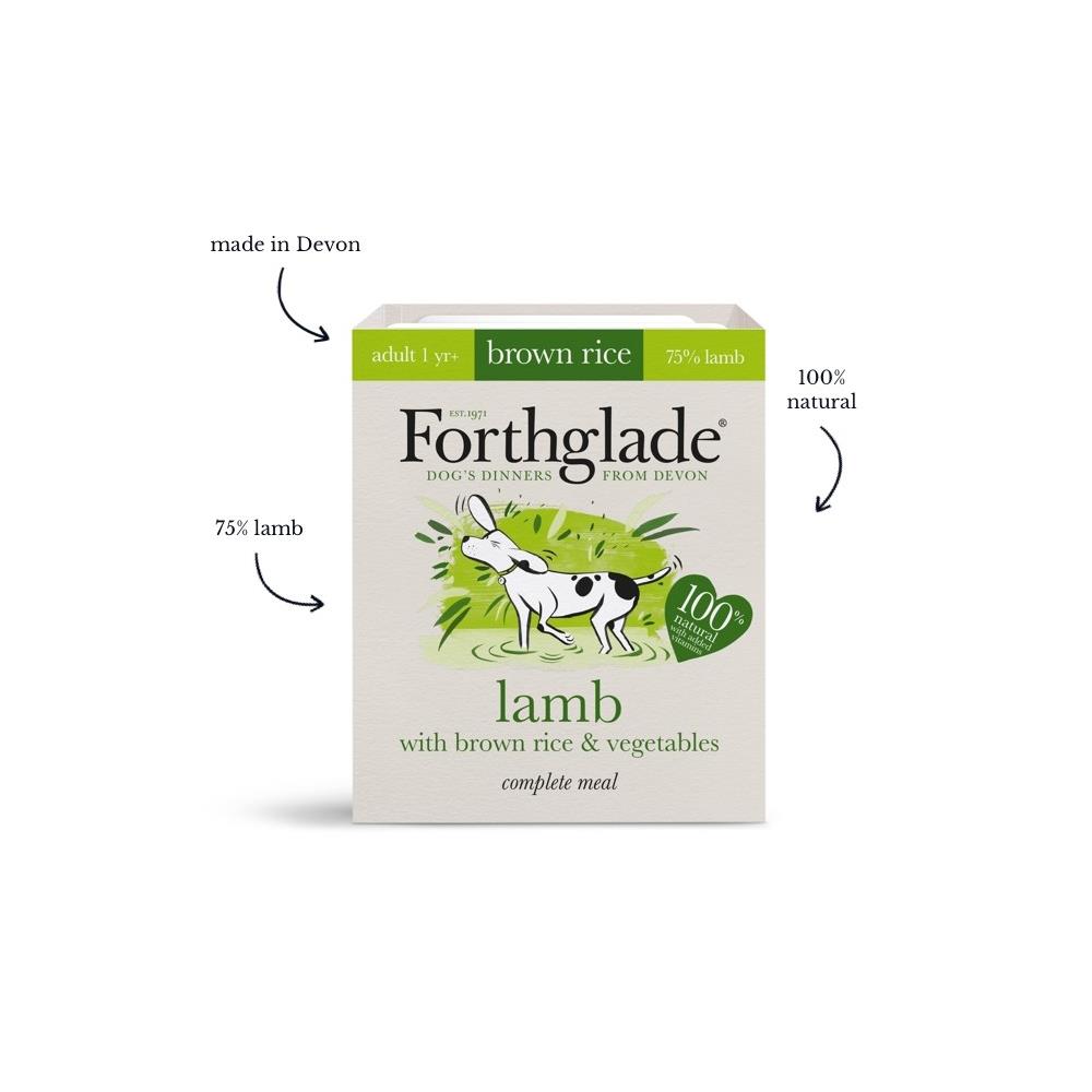 Forthglade Lamb with brown rice & vegetables natural wet dog food (395g)