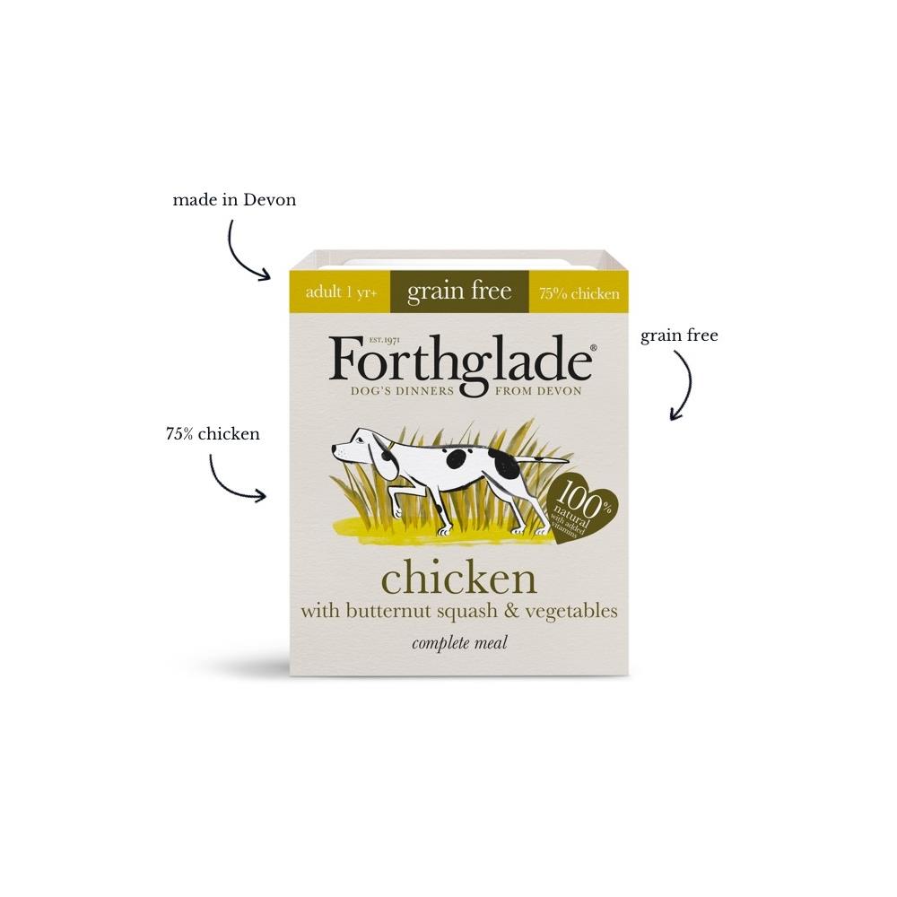 Forthglade Chicken with butternut squash & vegetables natural wet dog food (395g)