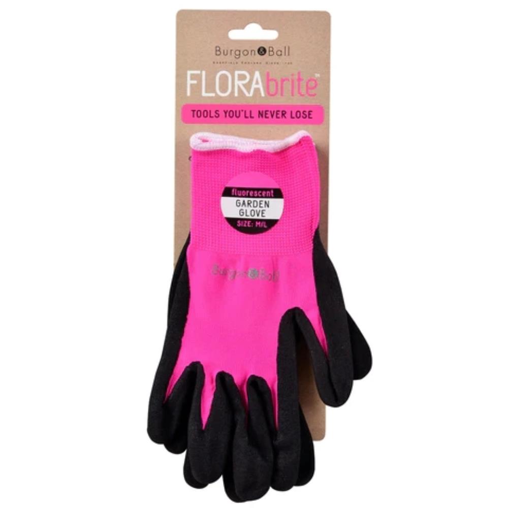 Fluorescent Garden Glove - Pink M/L