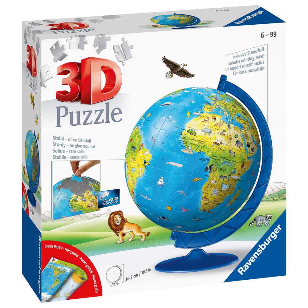 Children's World Map 3d Puzzle, 180pc