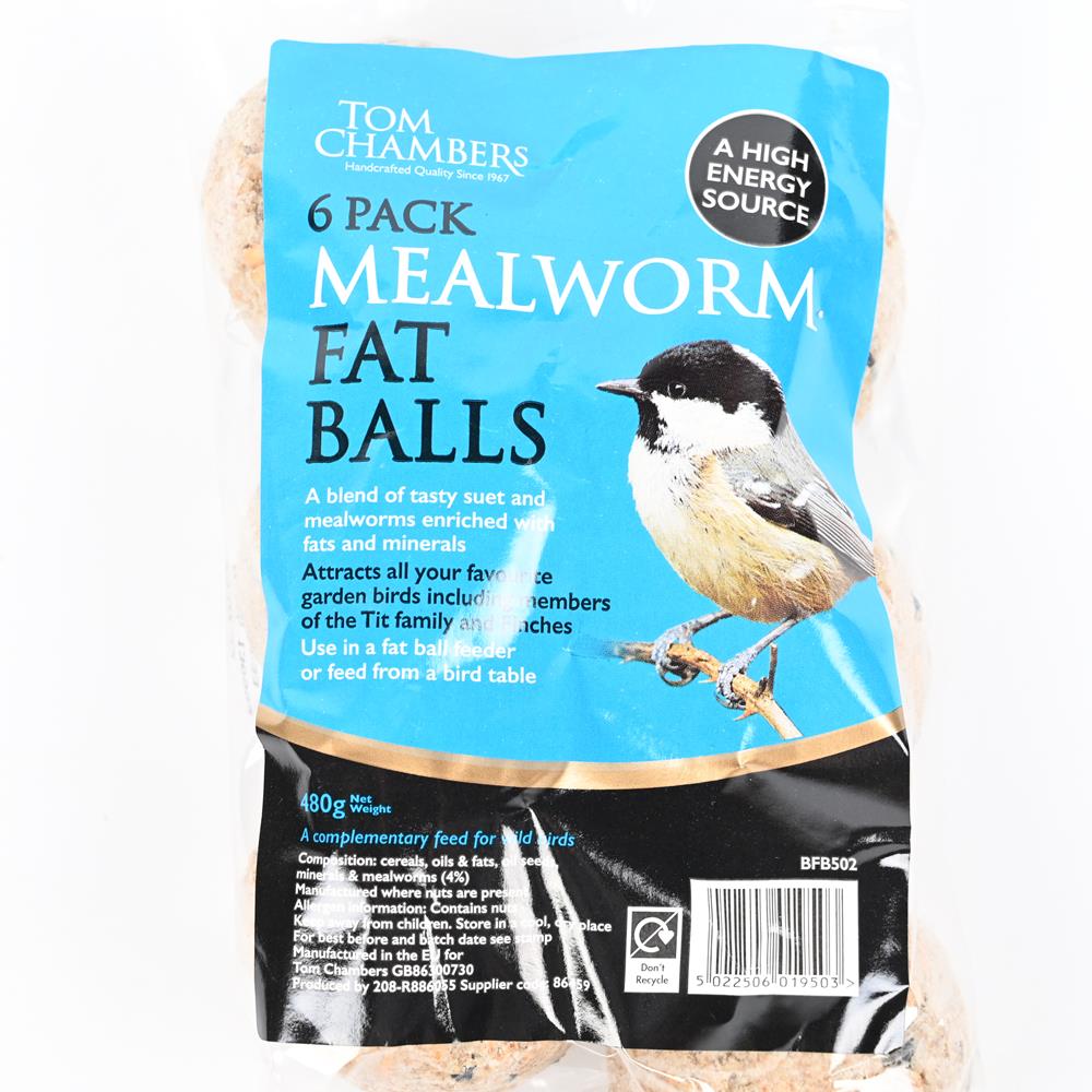 Fat Ball  6 Pack  Mealworm  No Net