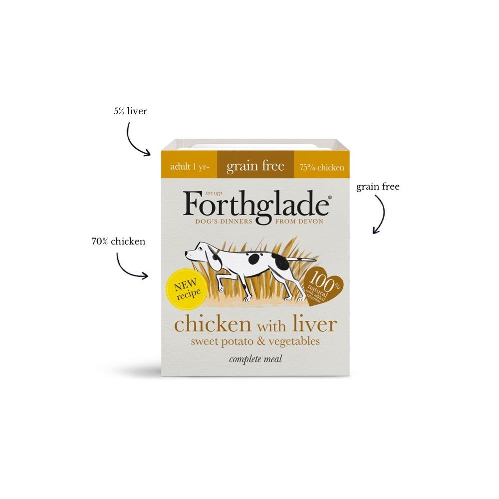 Forthglade Chicken & liver with sweet potato & vegetables natural wet dog food (395g)
