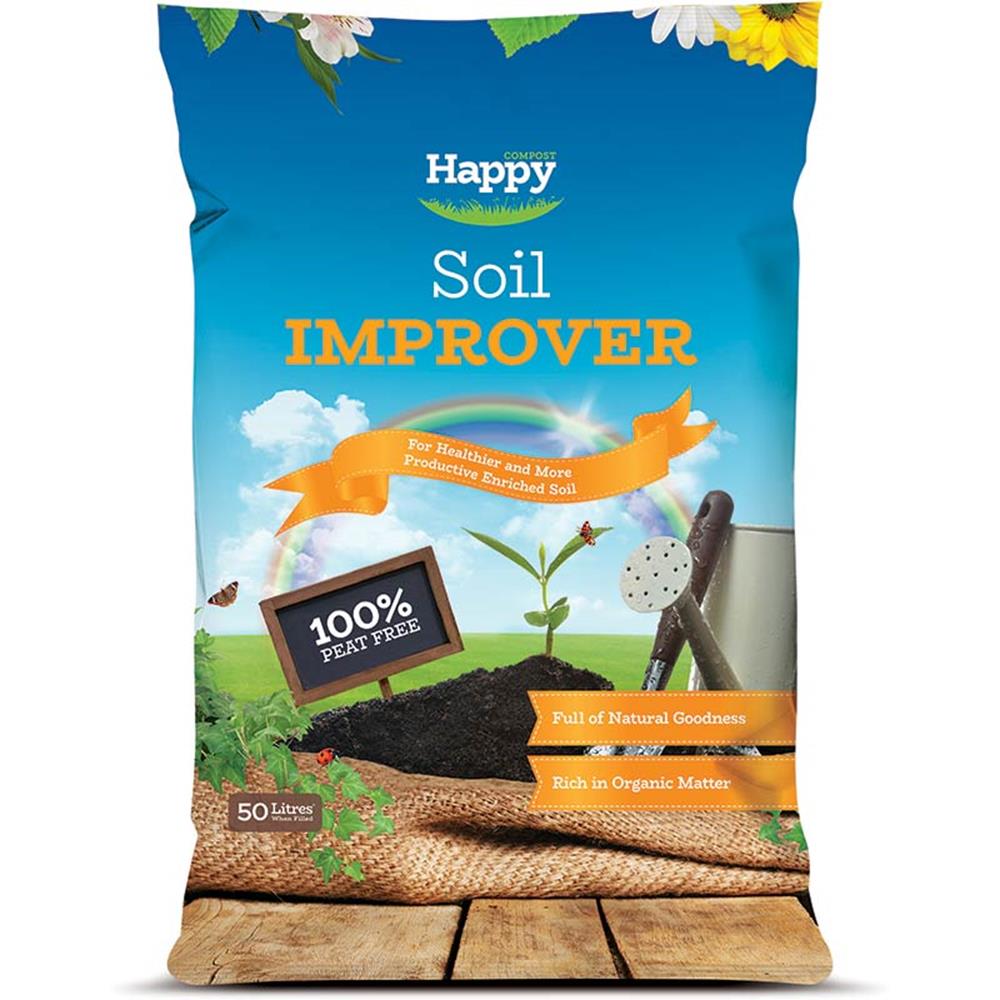 Happy Compost Soil Improver 50L Compost & Bark Polhill Garden Centre