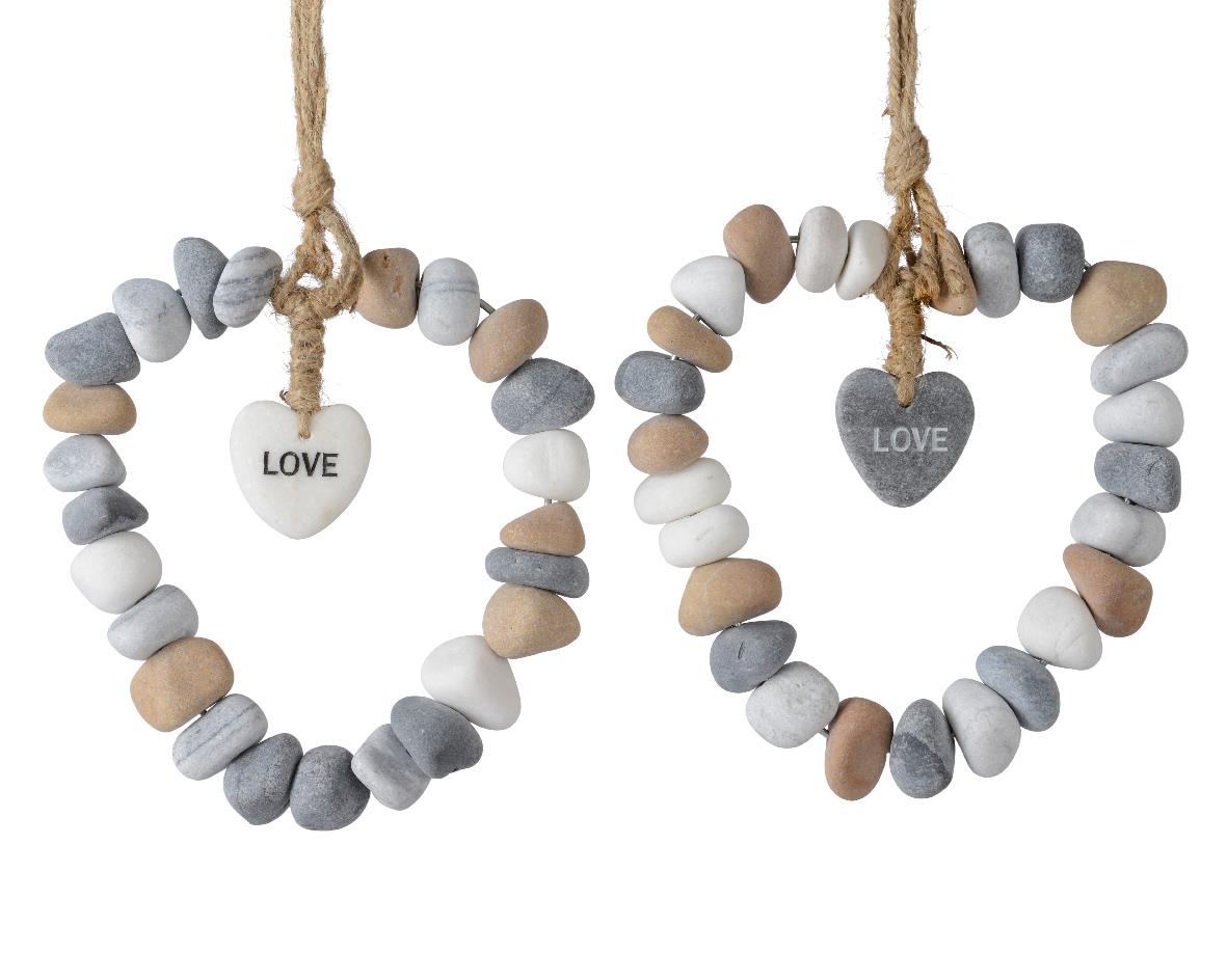 Stone Heart With Hanger - Assortment