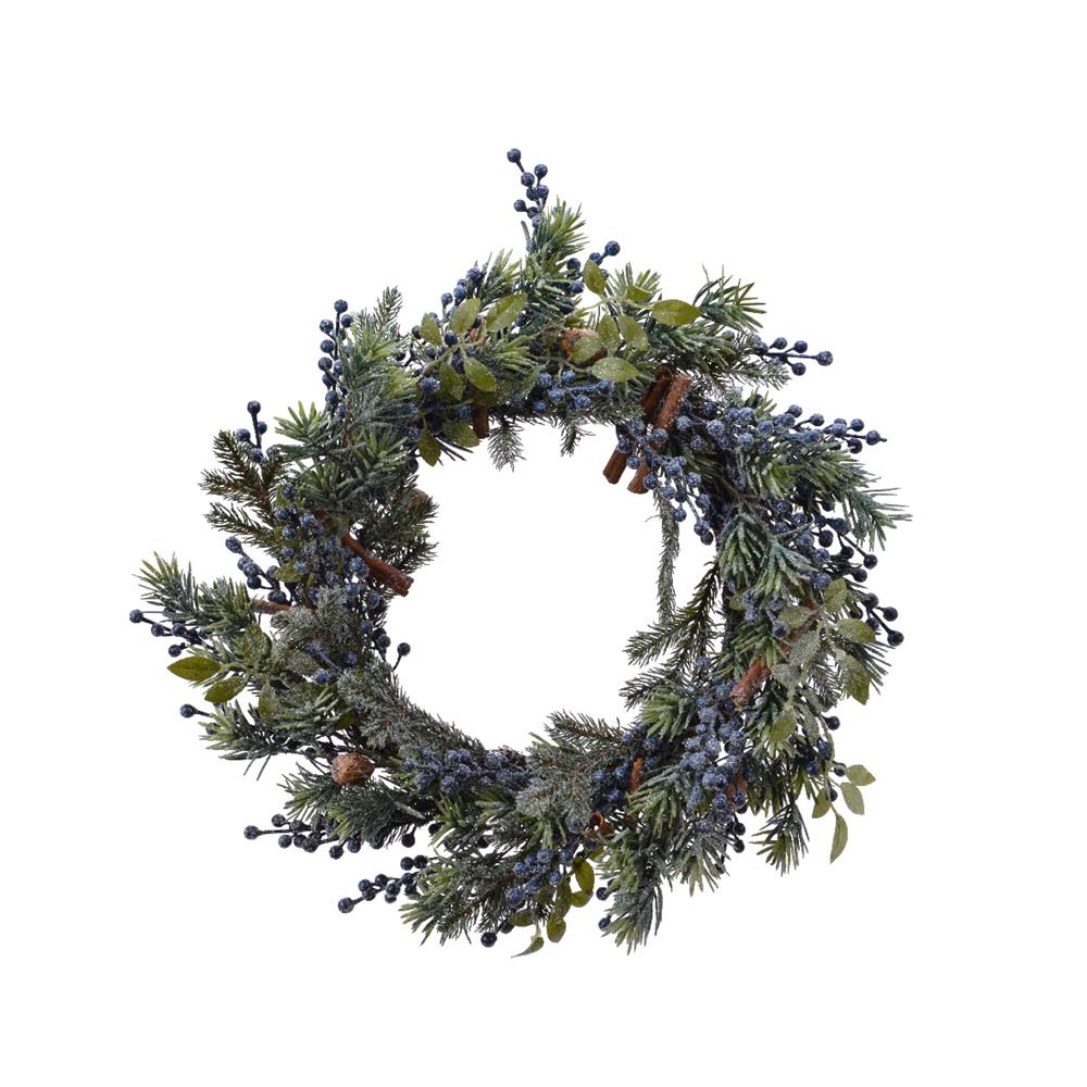 Blue Berrie Wreath Frosted Blue Berries 