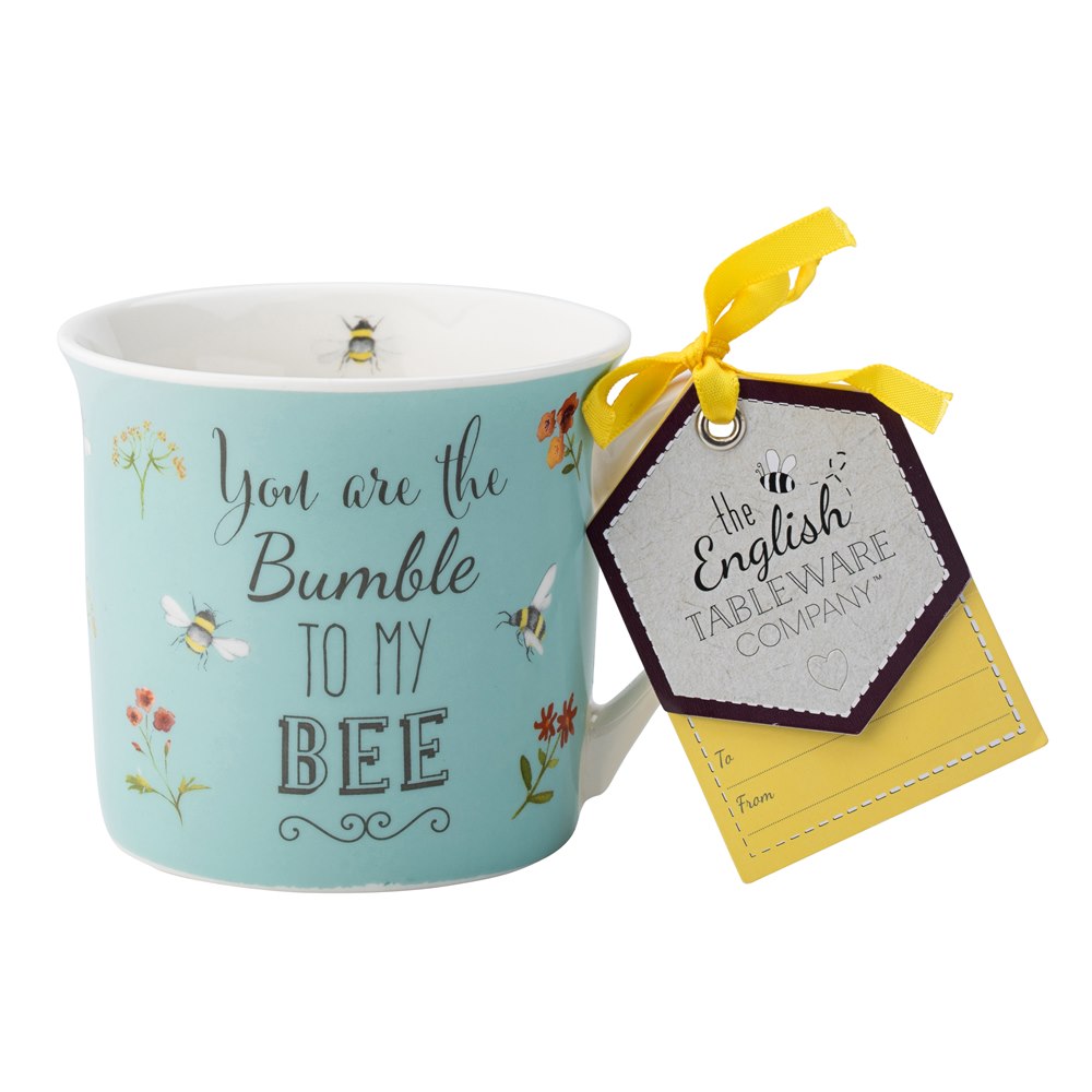 Bee Happy Fine China Mug - 'you are the bumble to my bee' (Blue)