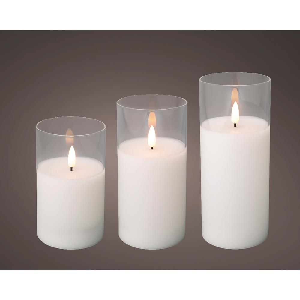 Led Wick Candle Glass Cylinder Box Indoor