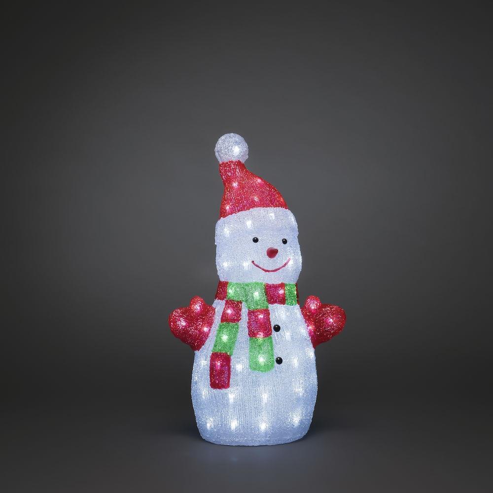 Acrylic Snowman 50Cm 88 Led Light Up Snowman Polhill Garden Centre