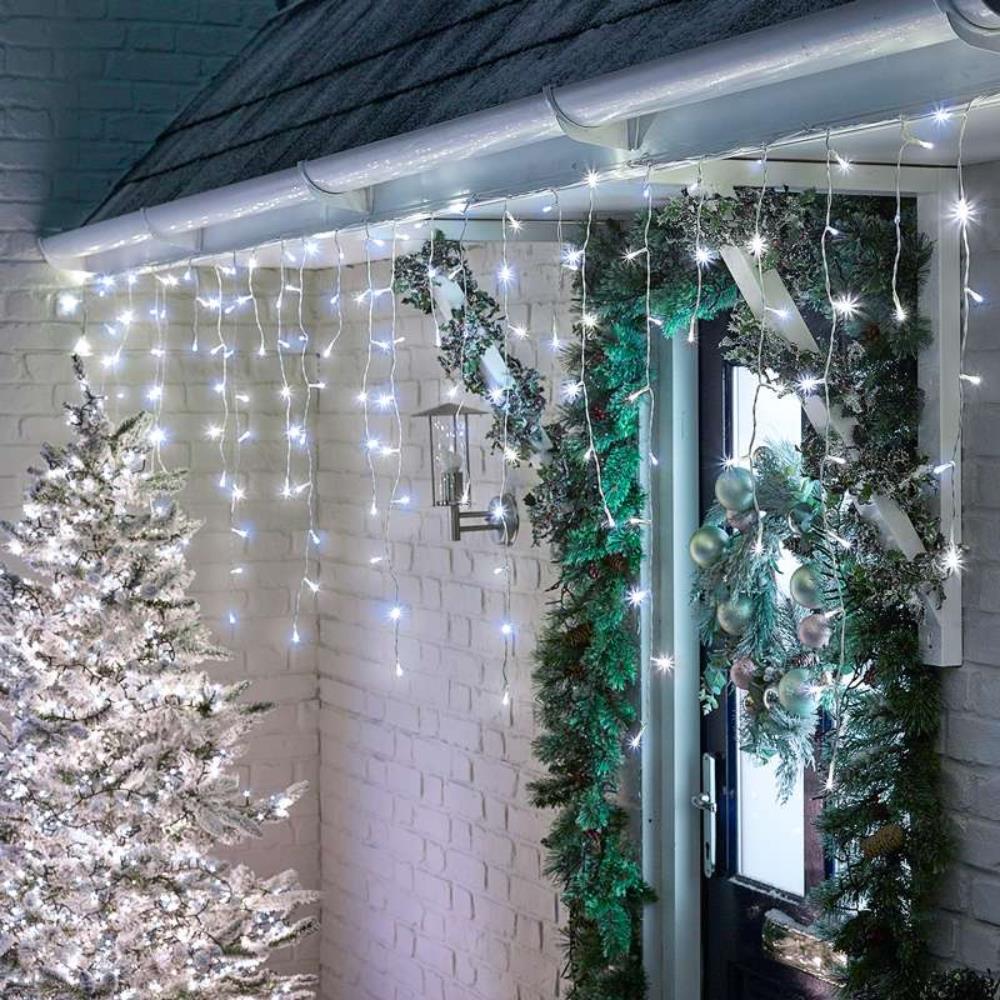 Icicle Lights 960 LEDs Blue/Cool White Christmas Tree Lights