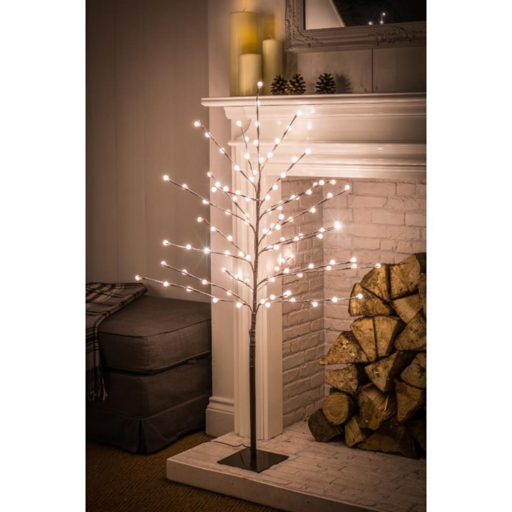 1.2m Warm White Flocked Berry Tree108 LEDs Indoor Christmas Lights